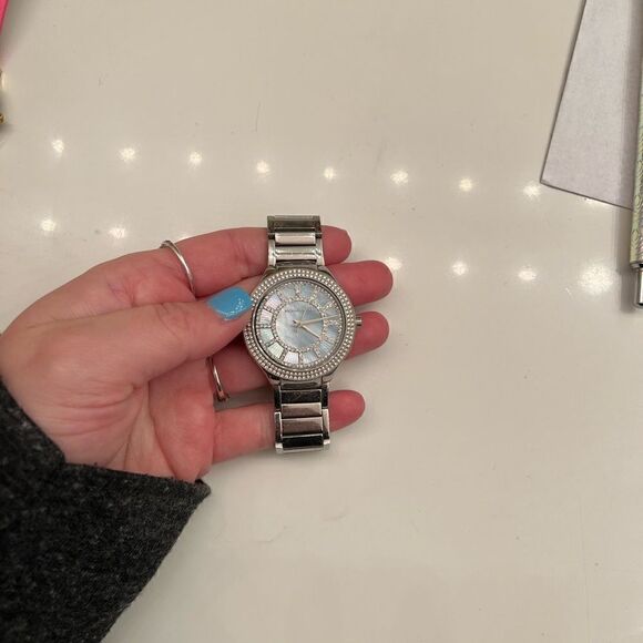 Michael Kors Stainless Steel Blue and Silver Watch - Picture 1 of 6